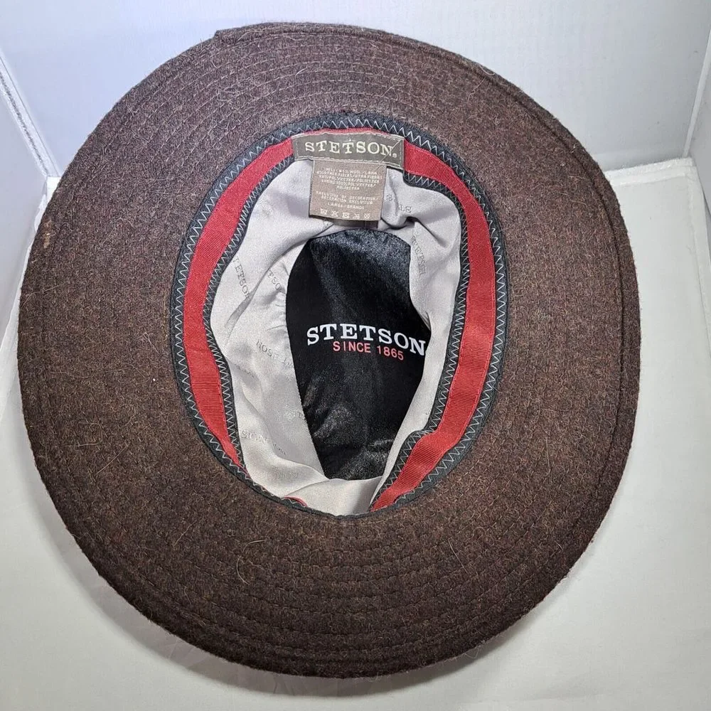 Stetson Safari Fedora Hat‎ Mens Wool Blend Brown Breathable Outdoor